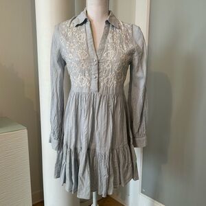 Zara Light Gray Textured Fabric Dress - S